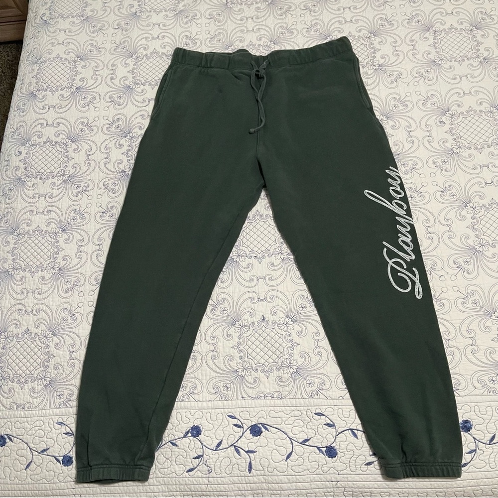 PLAYBOY by Pacsun Dark Green Sweatpants